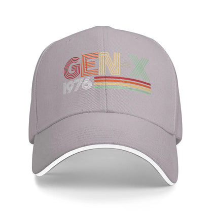 Gen X 1976 Retro Vintage Text Baseball Cap