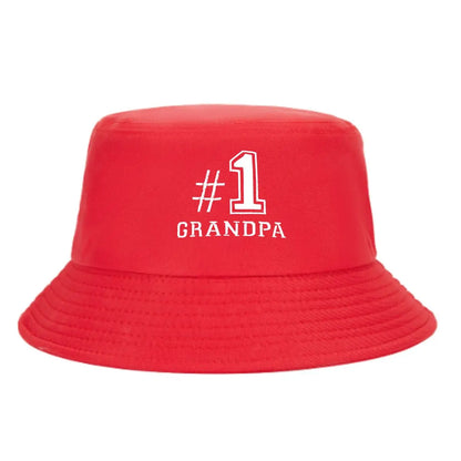 Number One Grandpa Text Winter Style Bucket Hat