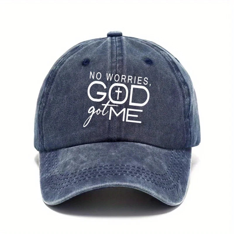 God Got Me Christian Distressed Washed Baseball Cap