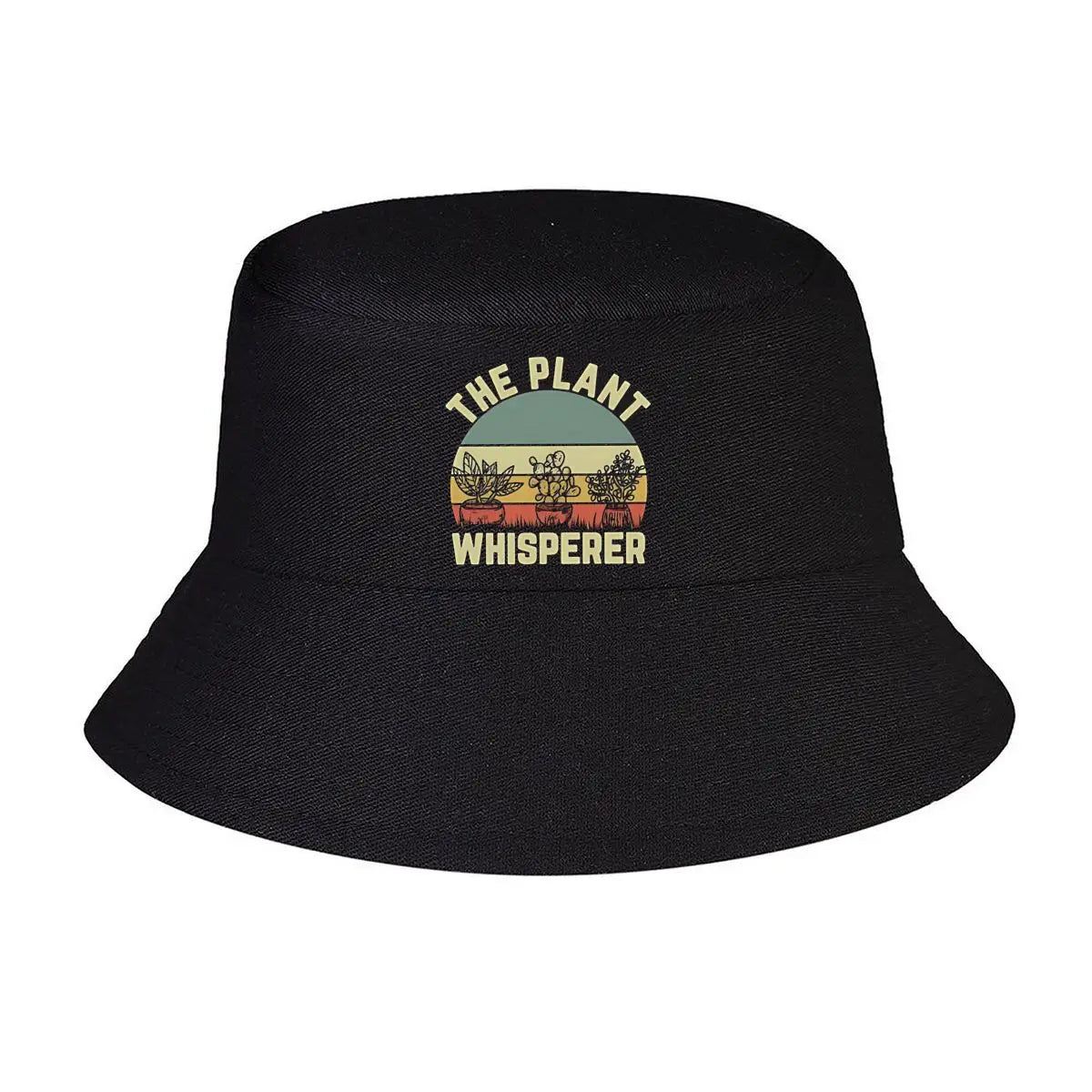 Plant Whisperer Retro Sunset Greenery Bucket Hat