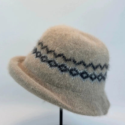 Jacquard Knitted Brimmed Winter Bucket Hat