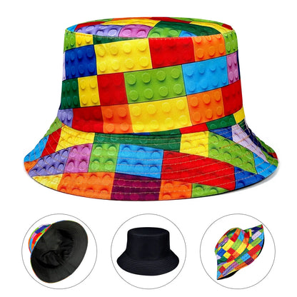 Personalized Building Block Reversible Foldable Bucket Hat