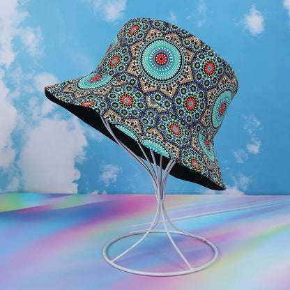 Retro Geometric Graffiti Reversible Bucket Hat