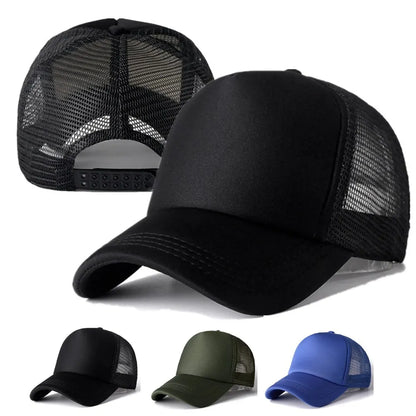Plain Mesh Snapback Trucker Baseball Cap