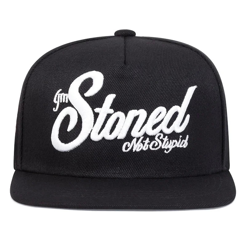 Unisex Stoned Letter Embroidery Hip Hop Snapback Cap