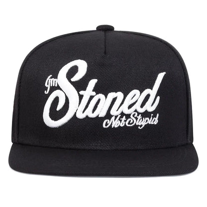 Unisex Stoned Letter Embroidery Hip Hop Snapback Cap