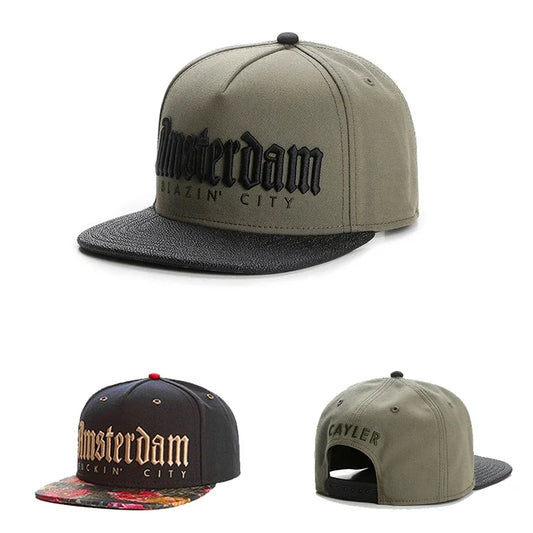 Vintage Letter Pattern Flat Brim Snapback Cap
