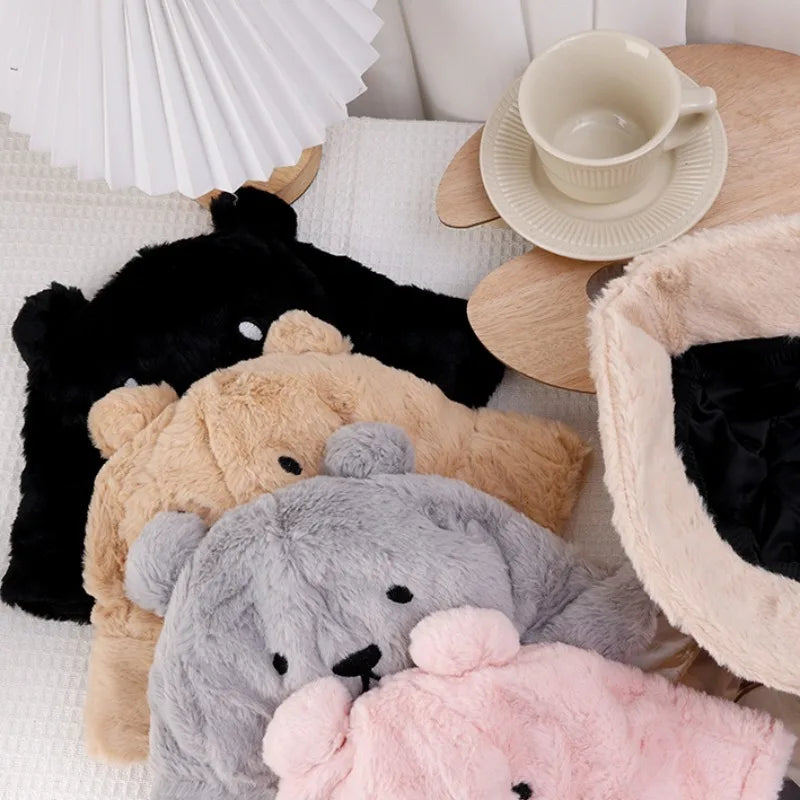 Cute Bear Plush Winter Bucket Hat