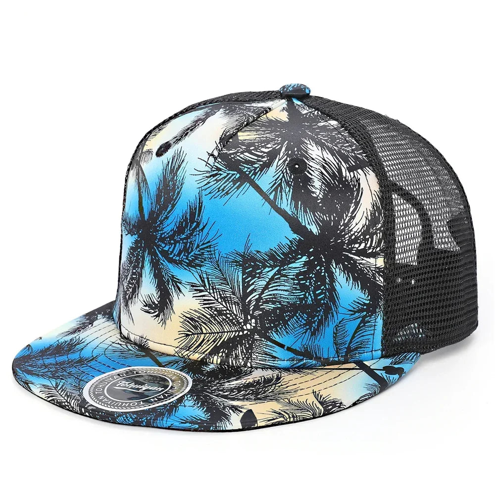 Hawaiian Coconut Tree Quick Dry Snapback Cap