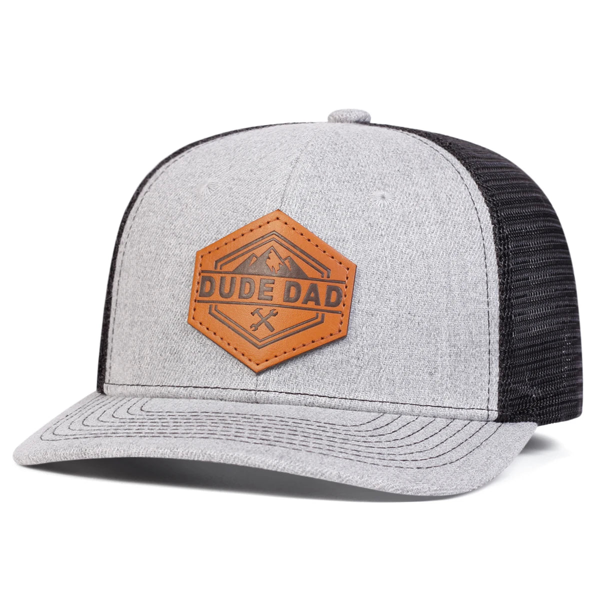 Unisex Dude Dad Leather Label Baseball Cap