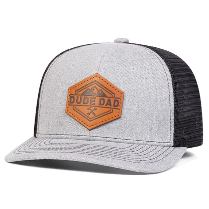 Unisex Dude Dad Leather Label Baseball Cap