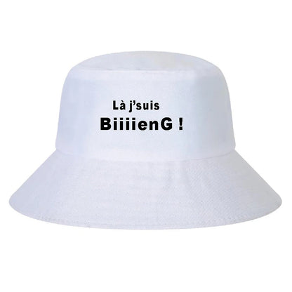 France Print Reversible Cotton Outdoor Fisherman Bucket Hat