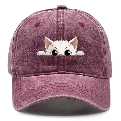 Cute Hiding Cat Print Snapback Baseball Cap