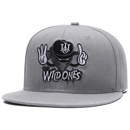 Masked Thief Embroidered Flat Brim Hat