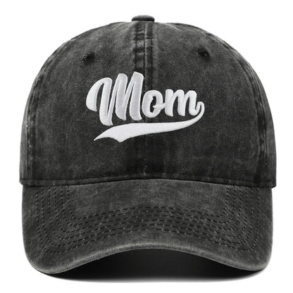 DAD MOM Embroidered Retro Washed Baseball Cap