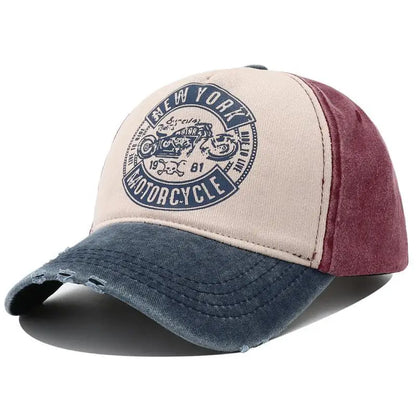 Retro Motorcycle New York Baseball Cap