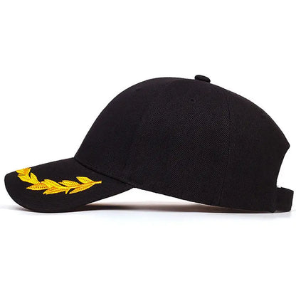 Unisex Hat Brim Wheat Ear Embroidery Snapback Baseball Caps