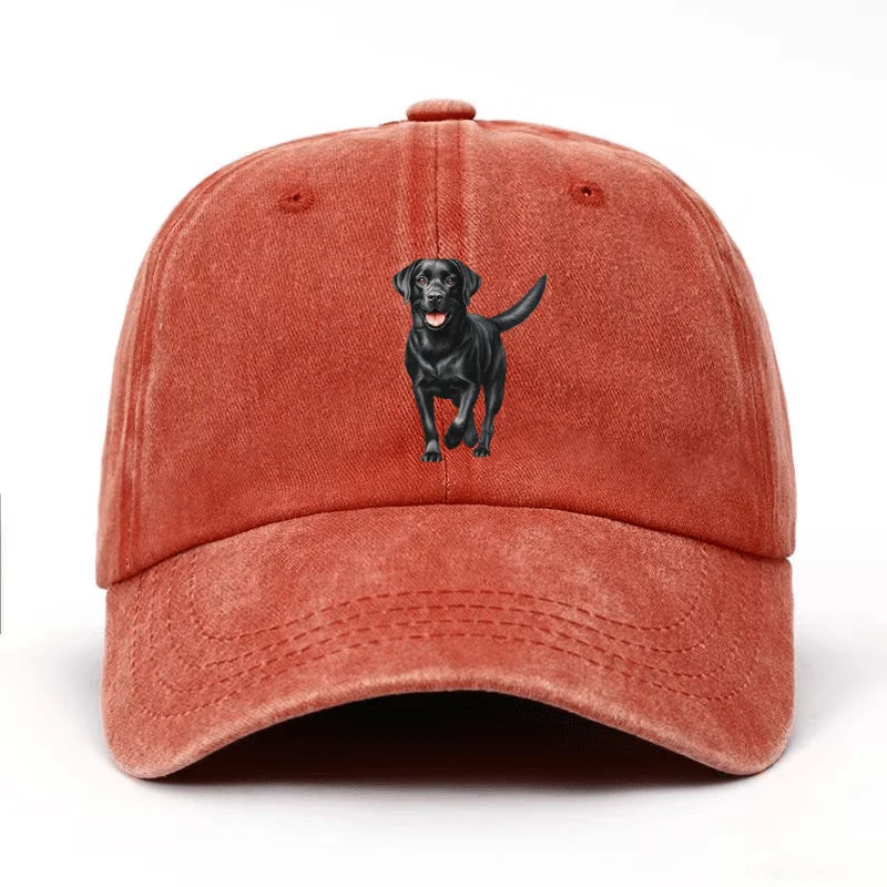 Black Labrador Print Adjustable Baseball Cap
