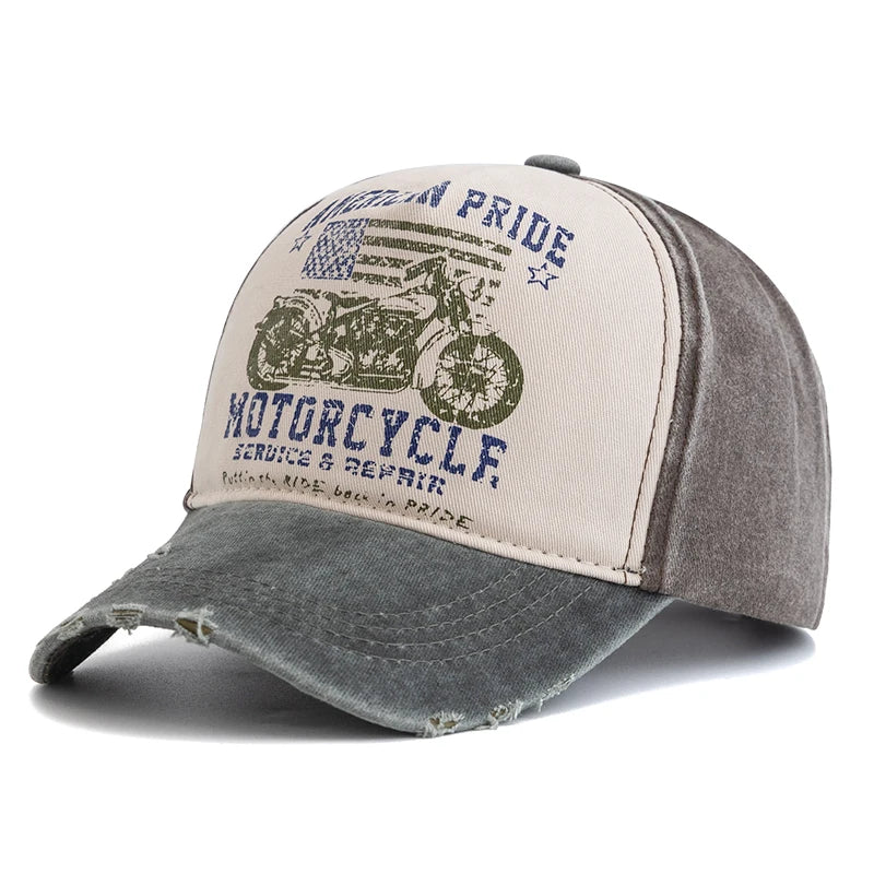 Motorcycle Print Hip Hop Snapback Cap
