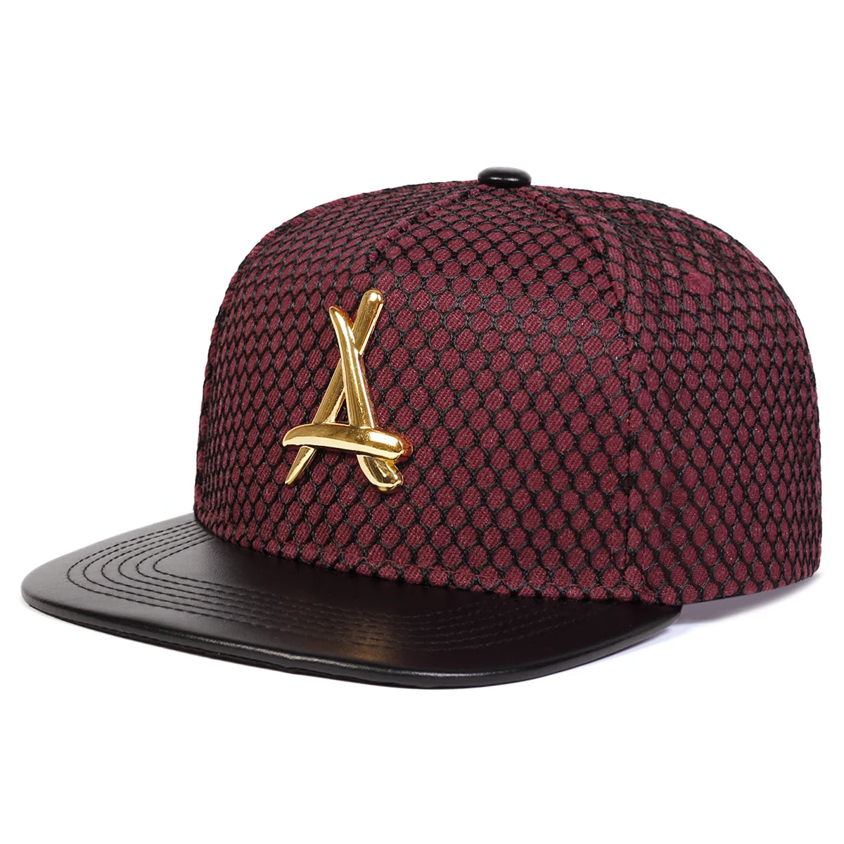 Unisex Metal Triangle Label Mesh Hip Hop Cap Outdoor
