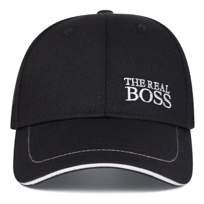 Unisex THE REAL BOSS Letter Embroidery Baseball Caps