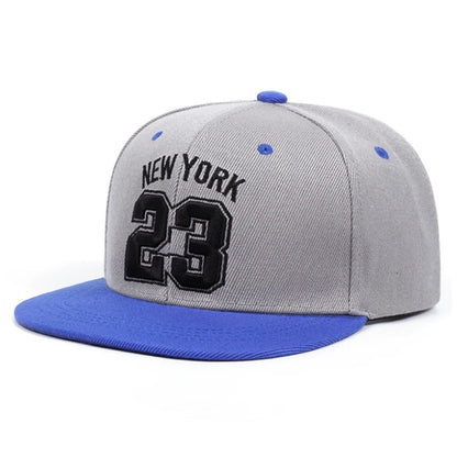 No 23 New York Embroidered Flat Edge Baseball Cap
