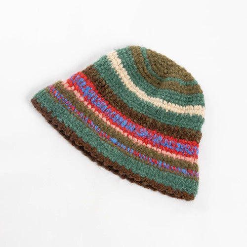 Hand Woven Colorful Knitted Winter Bucket Hat