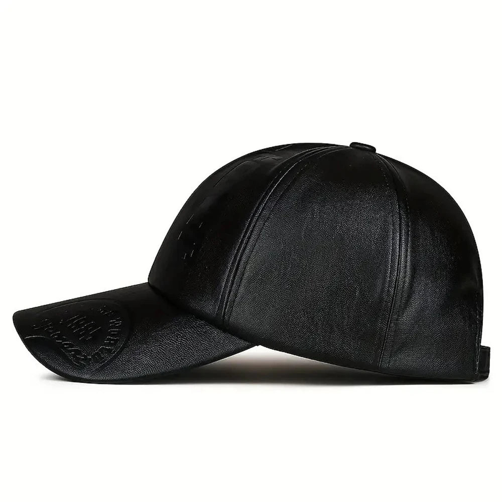 PU Leather Plush Warm Baseball Hat