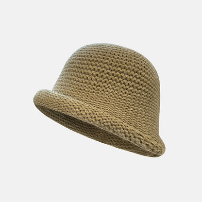 Rolled Edge Crochet Wool Bucket Hat