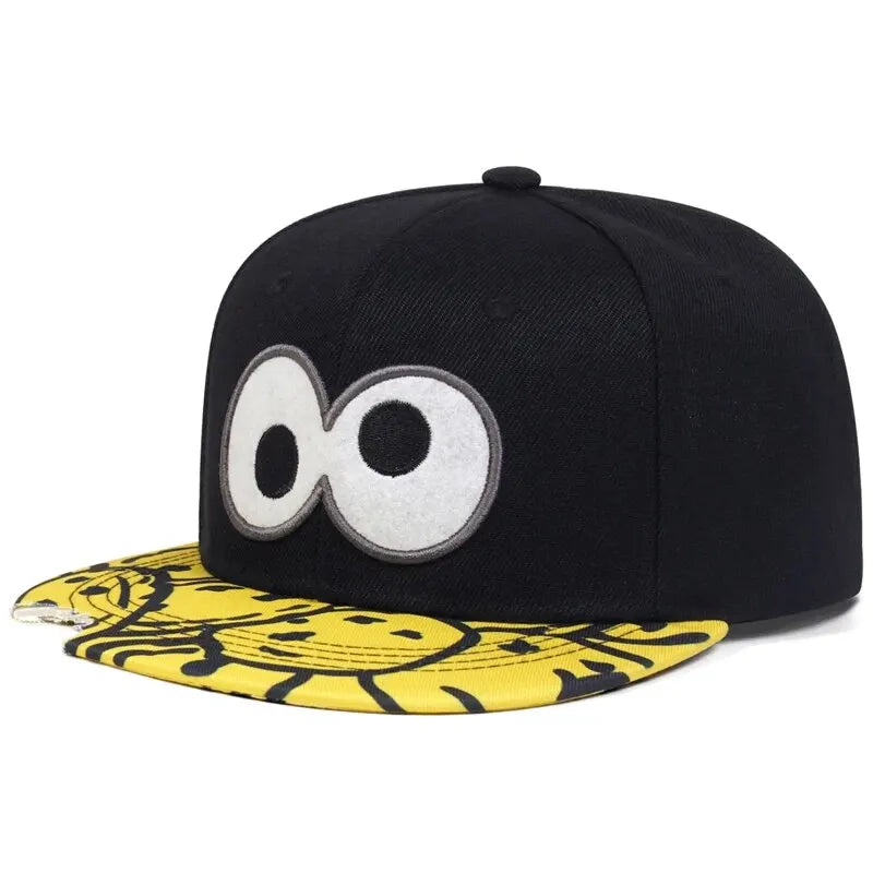 Eye Pizza Embroidery Hip Hop Snapback Cap
