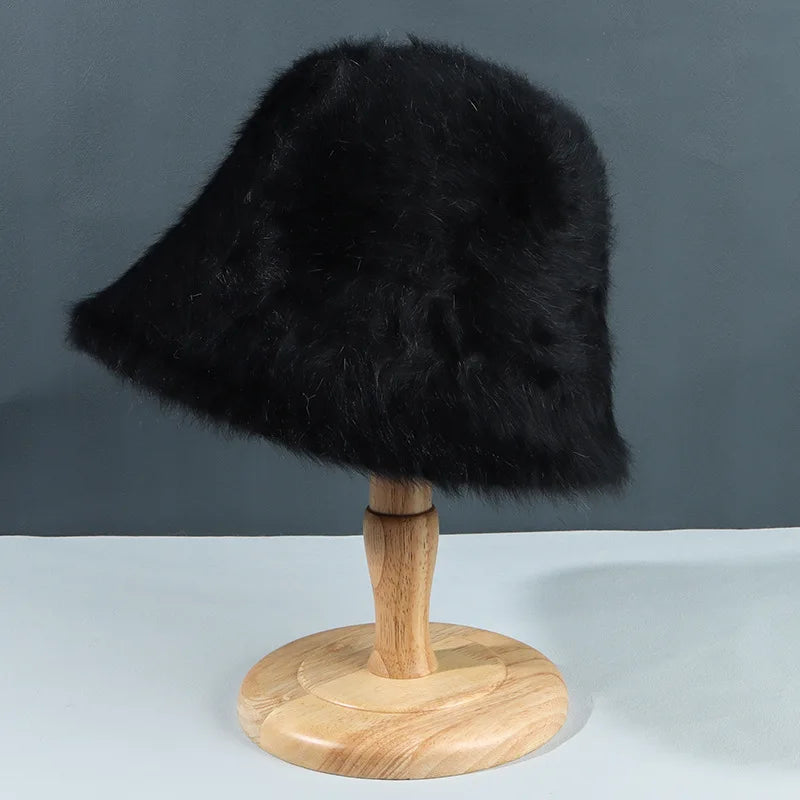Women's Faux Fur Warm Bucket Hat