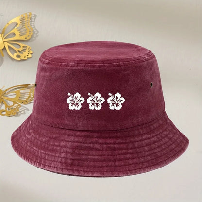 Retro Floral Washed Bucket Hat