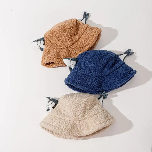 Plush Salted Fish Winter Bucket Hat