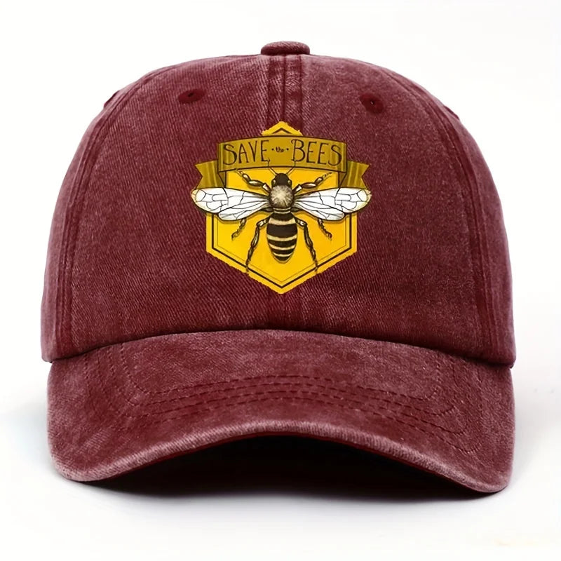 Bee Printed Adjustable Outdoor Sun Protection Baseball Cap