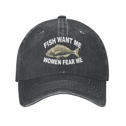 Fear Me Fish Graphic Women’s Baseball Cap