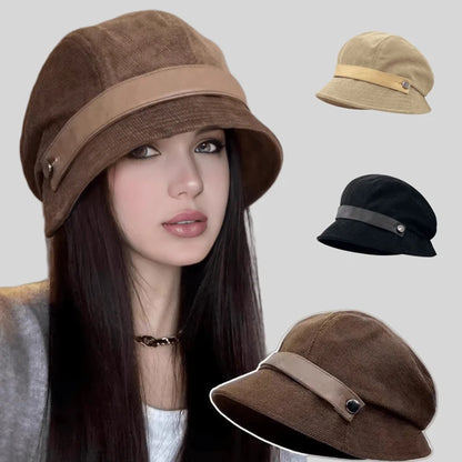 Solid Color Retro Corduroy Bucket Hat