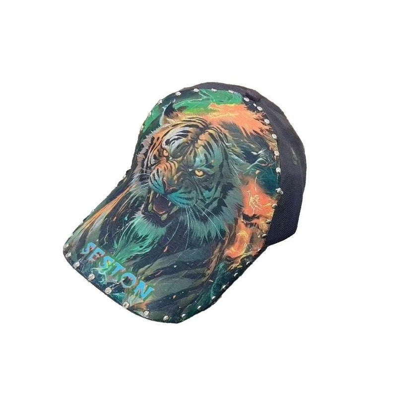Animal Print Cotton Wide Brim Baseball Hat