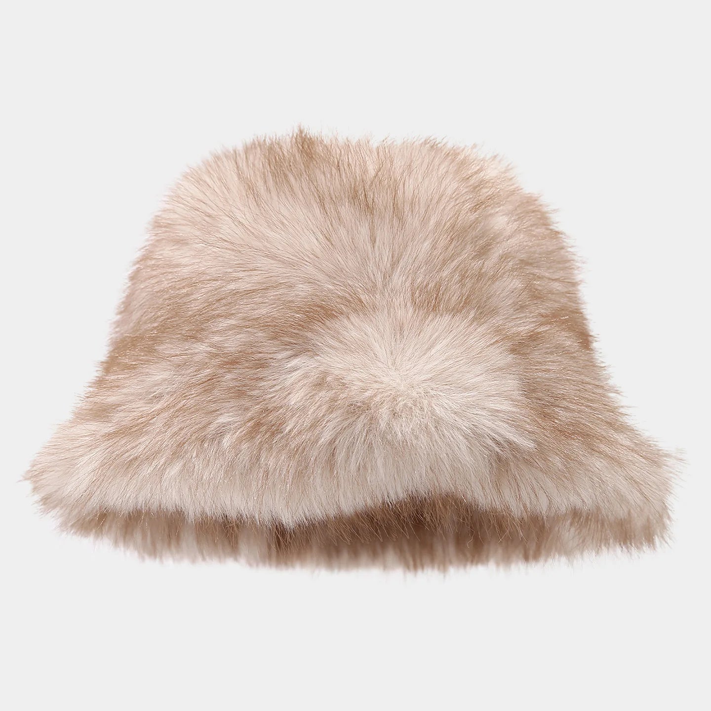 Two Tone Fluffy Long Hair Bucket Hat