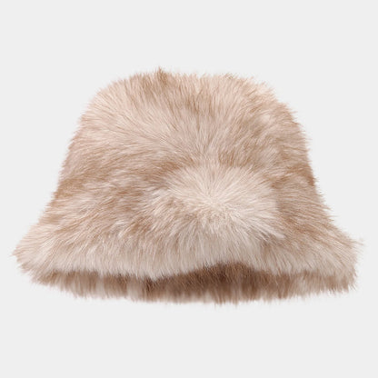 Two Tone Fluffy Long Hair Bucket Hat