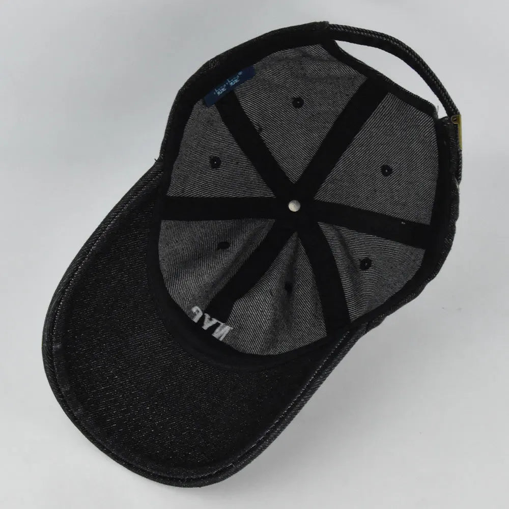 NYC Embroidered Denim Snapback Cap