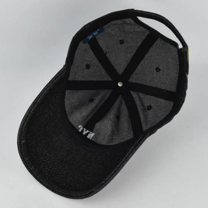 NYC Embroidered Denim Snapback Cap