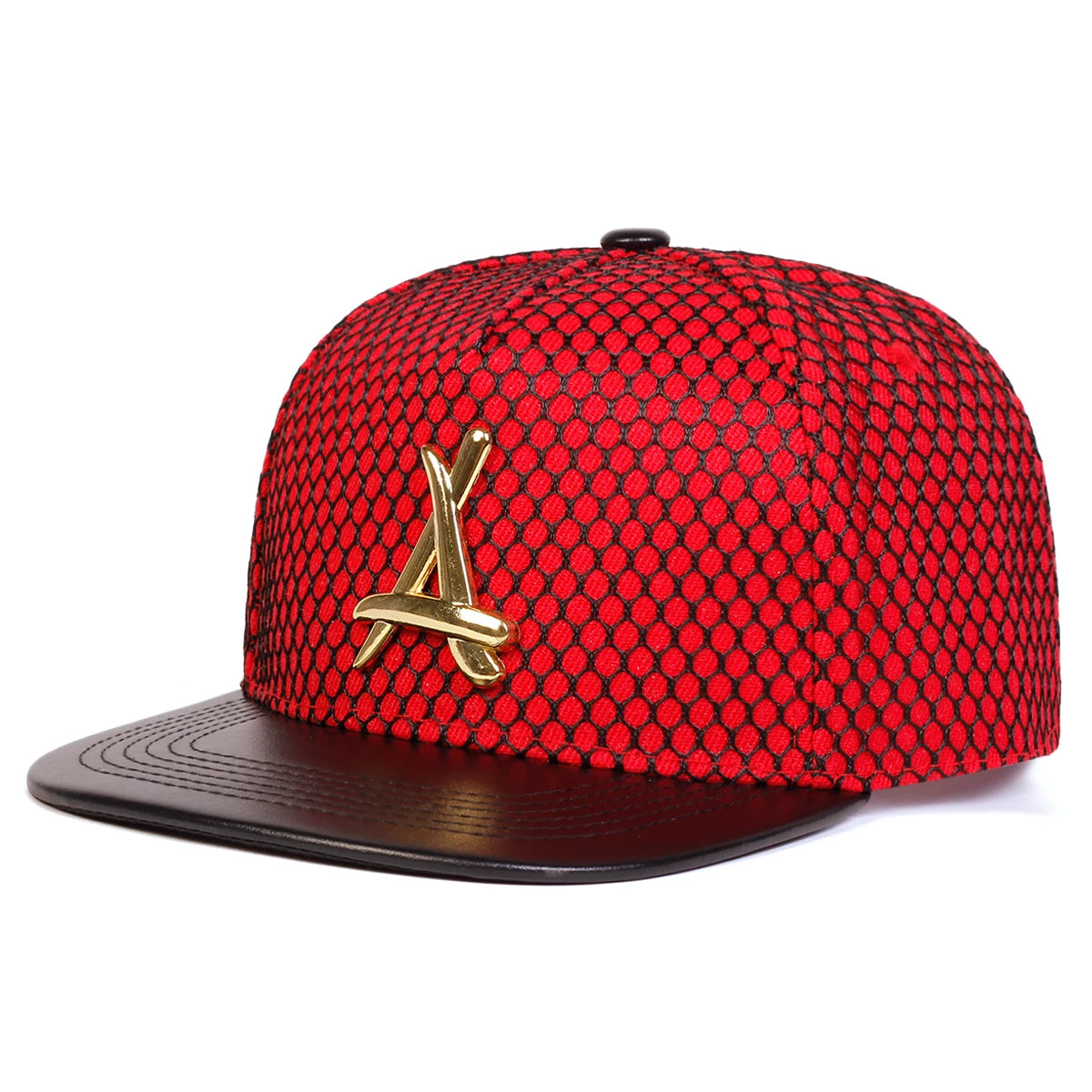 Unisex Metal Triangle Label Mesh Hip Hop Cap Outdoor
