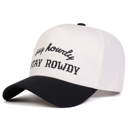 Unisex STAY ROWDY Letter Embroidery Baseball Caps