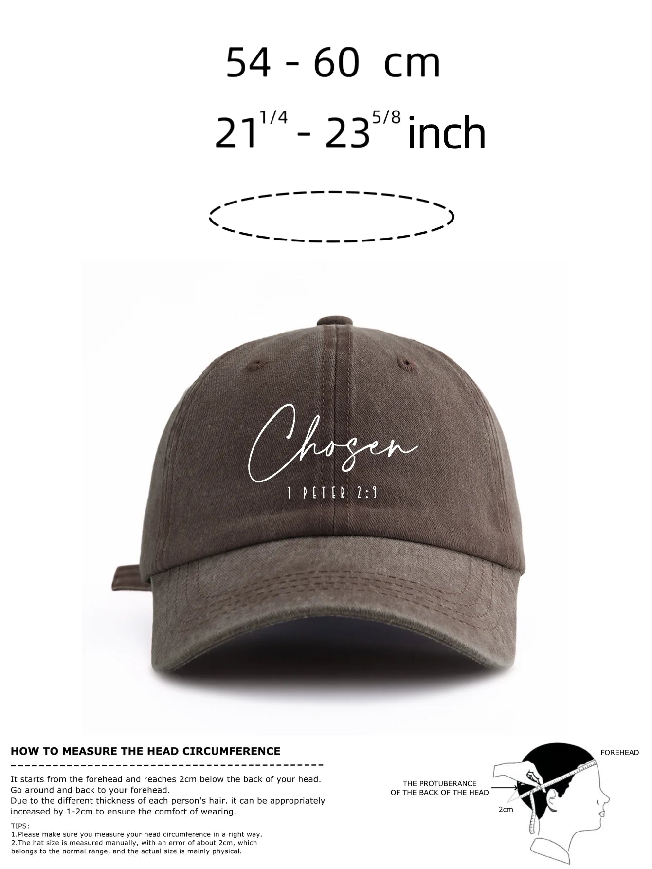 CHOSEN Print Minimalist Retro Washed Baseball Cap