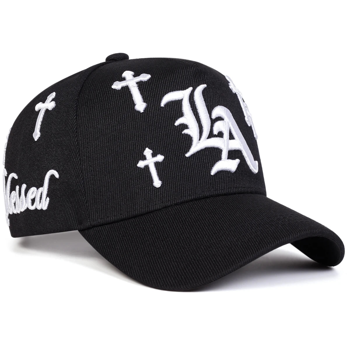 Unisex Gothic LA Cross Embroidery Casual Baseball Cap