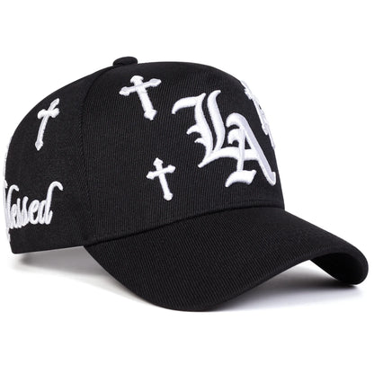 Unisex Gothic LA Cross Embroidery Casual Baseball Cap