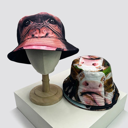 Funny Animal Print Reversible Bucket Hat