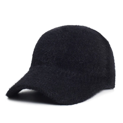 Fluffy Knitted Warm Winter Baseball Cap