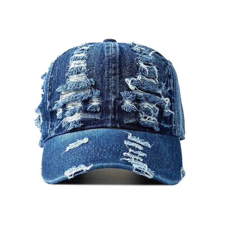 Washed Denim Baseball Cap Women Men