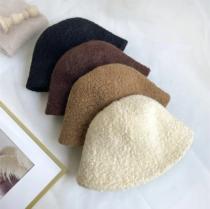 Women's Winter Faux Lamb Fur Ear Protection Bucket Hat